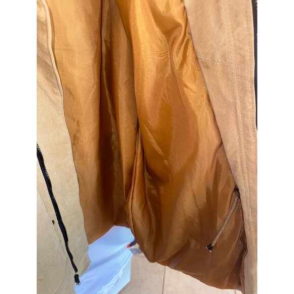 Vintage Johnny Jordan  XXL Genuine Tan Suede Leather Chore Coat Barn Jacket Big - Picture 10 of 11